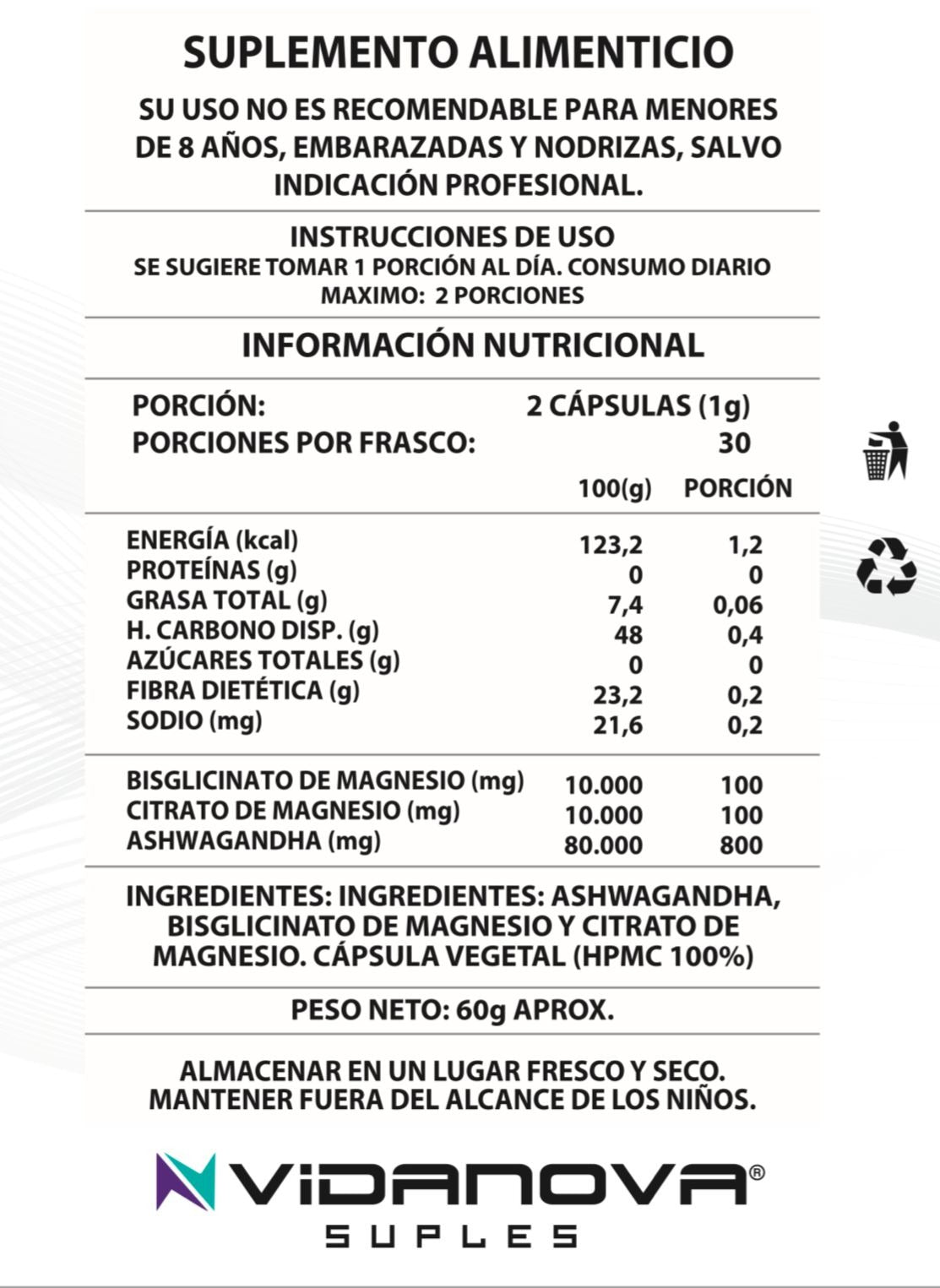 Ashwagandha + Magnesio | Calma mental y sueño profundo