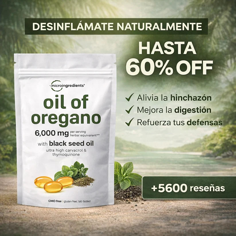 Aceite de Orégano 6000 mg x 30 Softgels - Sistema inmune y defensas