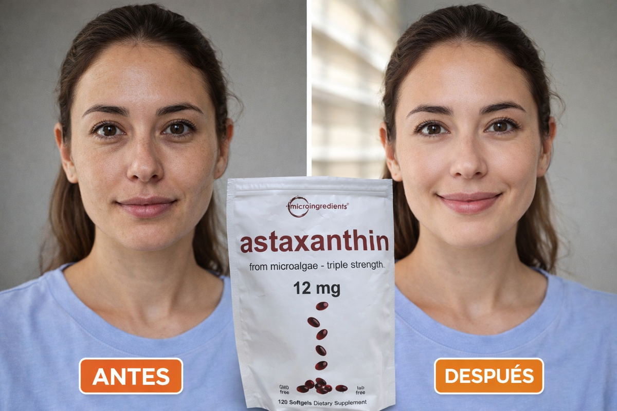 Astaxanthin 12 mg de Microingredients®  Cuida tu piel, ojos y células desde hoy con protección antioxidante avanzada