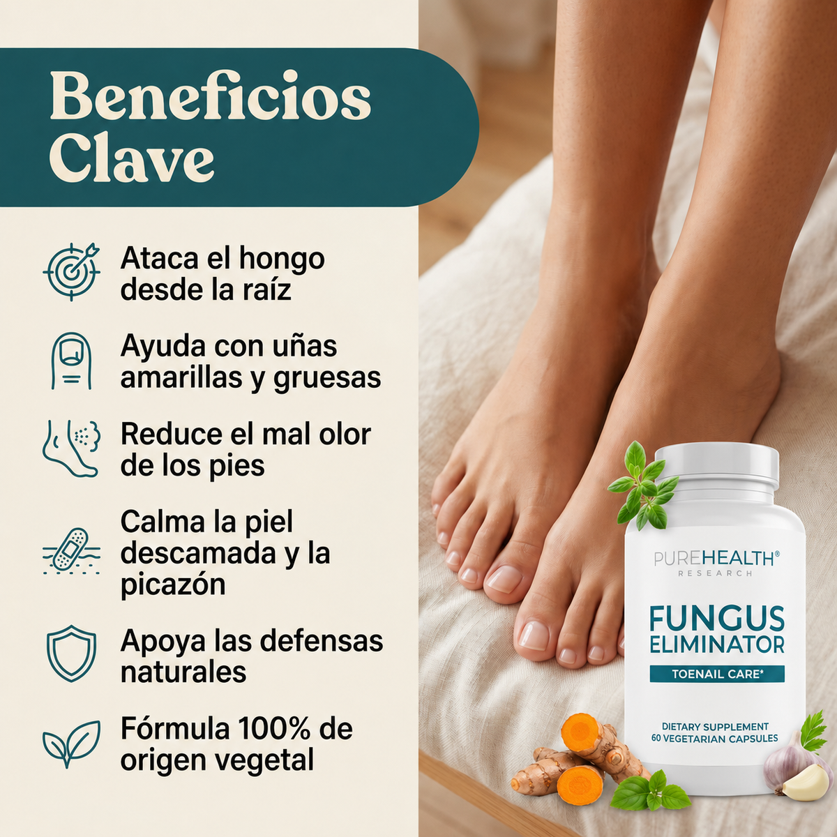 Fungus Eliminator 60 cápsulas -  Elimina el Hongo Desde Adentro — Antes de que Vuelva a Crecer + ENVÍO GRATIS